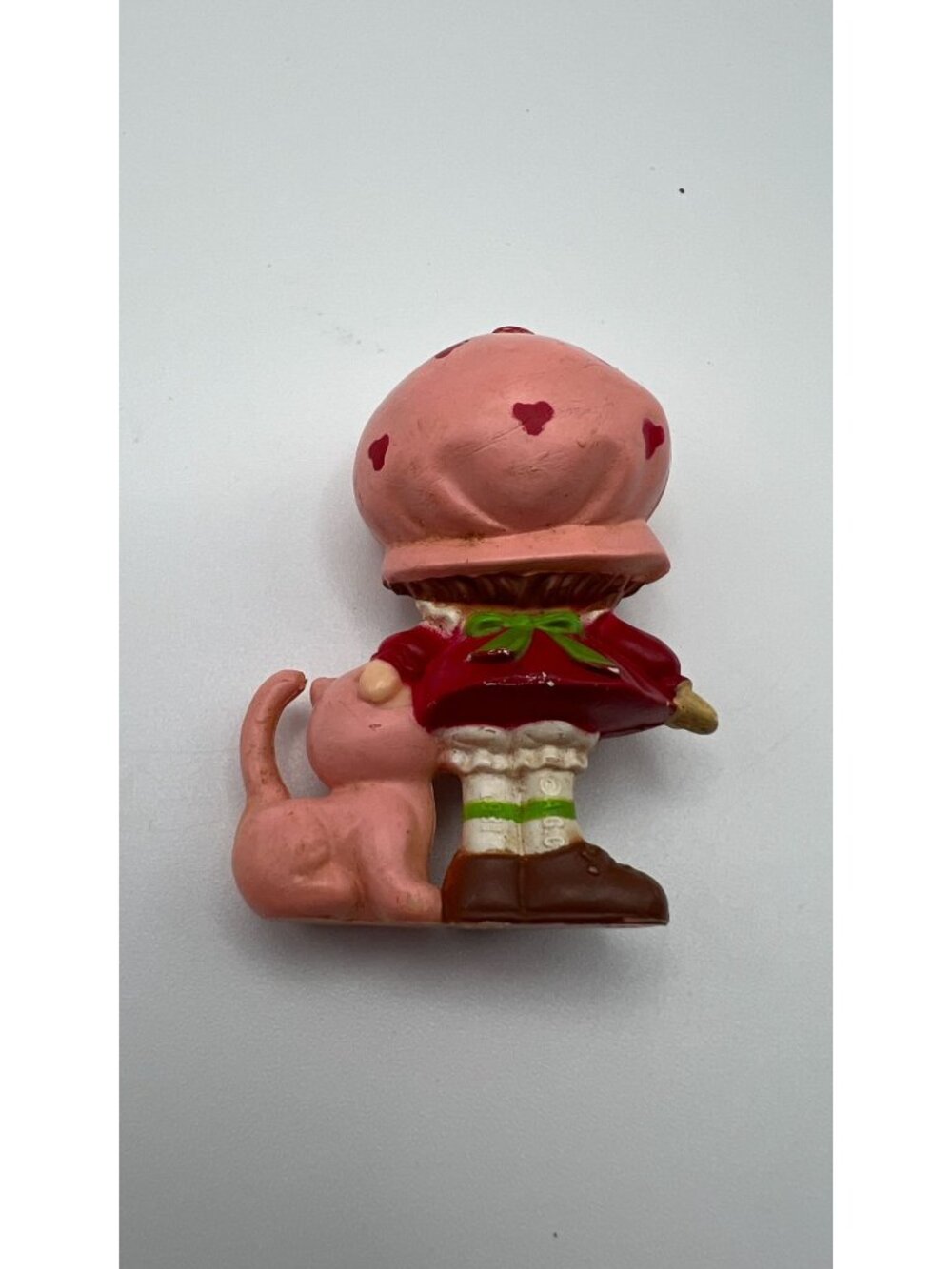 Strawberry Shortcake Figurine With Custard Cat Vintage 1980s Miniature Collectib - Picture 2 of 3